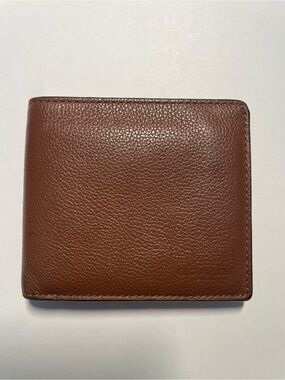 Coach Brown Pebbled Leather Bifold Wallet